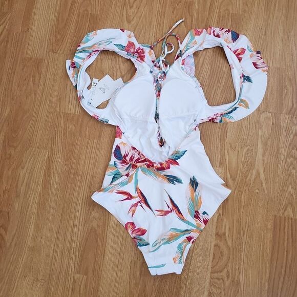Roxy Lahaina Bay Printed Ruffled One-Piece - NEW - Picture 8 of 14